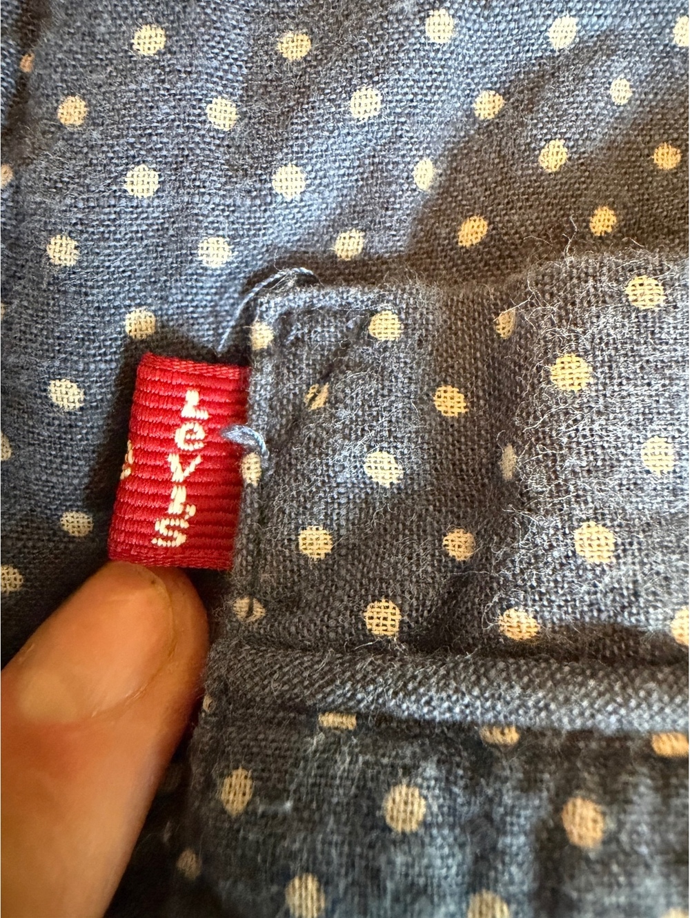 Levi's Women's Blue Polka Dot Long Sleeve Shirt Dress Size S - Picture 2 of 6